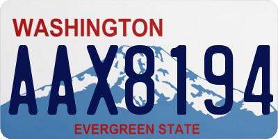 WA license plate AAX8194
