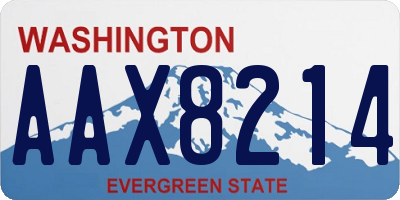 WA license plate AAX8214