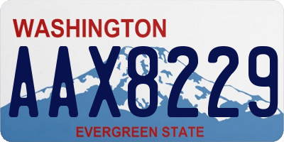 WA license plate AAX8229