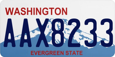 WA license plate AAX8233