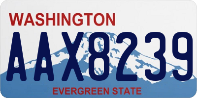 WA license plate AAX8239