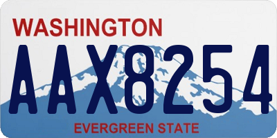 WA license plate AAX8254