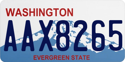 WA license plate AAX8265