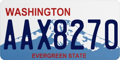 WA license plate AAX8270