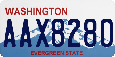 WA license plate AAX8280