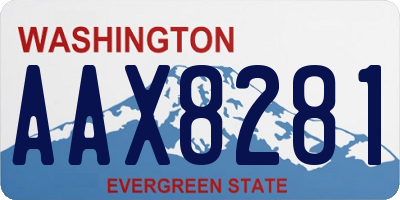 WA license plate AAX8281