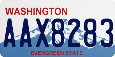 WA license plate AAX8283