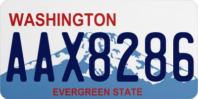 WA license plate AAX8286