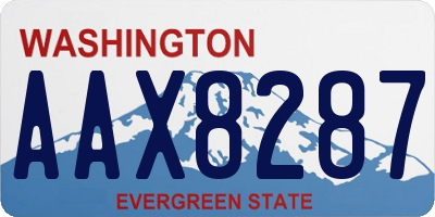 WA license plate AAX8287