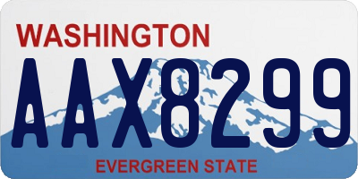 WA license plate AAX8299