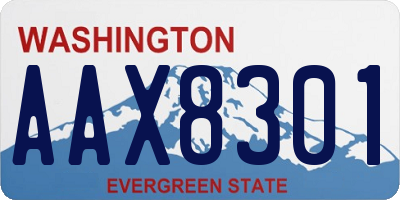 WA license plate AAX8301