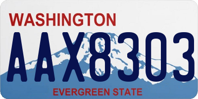 WA license plate AAX8303