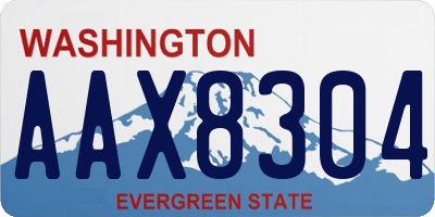 WA license plate AAX8304