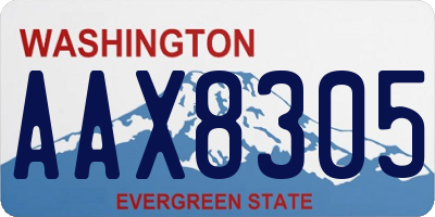 WA license plate AAX8305