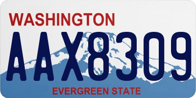 WA license plate AAX8309