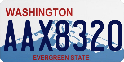 WA license plate AAX8320