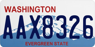 WA license plate AAX8326