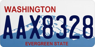 WA license plate AAX8328