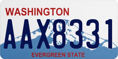 WA license plate AAX8331