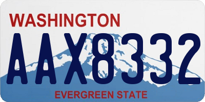 WA license plate AAX8332