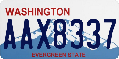 WA license plate AAX8337