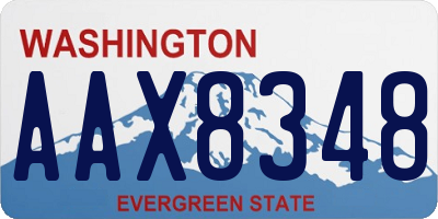 WA license plate AAX8348