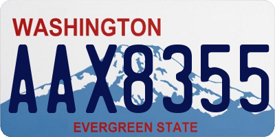 WA license plate AAX8355