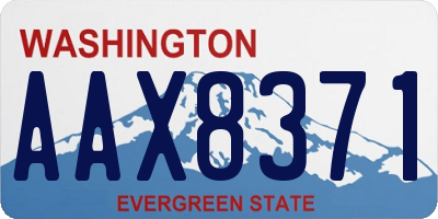 WA license plate AAX8371