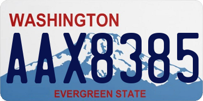 WA license plate AAX8385