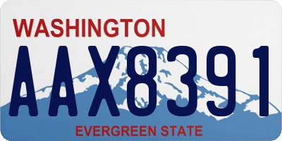 WA license plate AAX8391