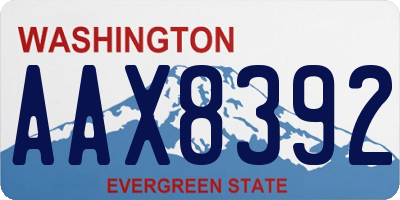 WA license plate AAX8392