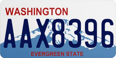 WA license plate AAX8396