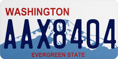 WA license plate AAX8404