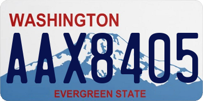 WA license plate AAX8405