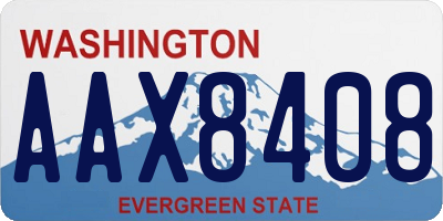 WA license plate AAX8408