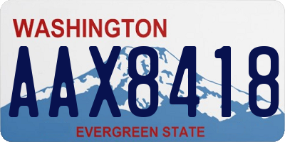 WA license plate AAX8418