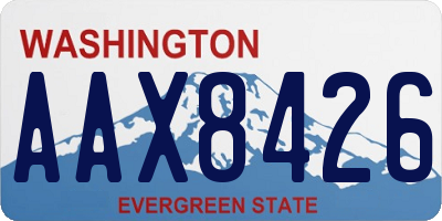 WA license plate AAX8426