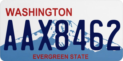 WA license plate AAX8462