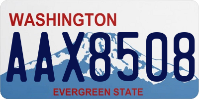 WA license plate AAX8508