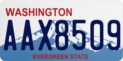 WA license plate AAX8509