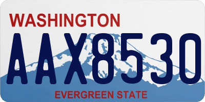 WA license plate AAX8530
