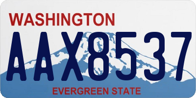 WA license plate AAX8537