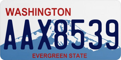 WA license plate AAX8539