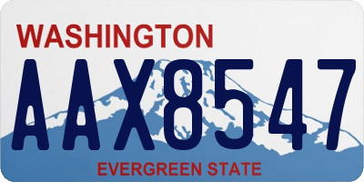 WA license plate AAX8547
