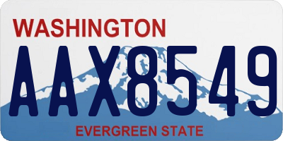 WA license plate AAX8549