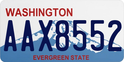 WA license plate AAX8552