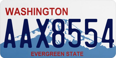 WA license plate AAX8554