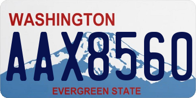 WA license plate AAX8560