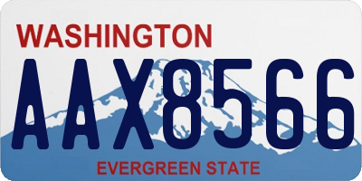 WA license plate AAX8566