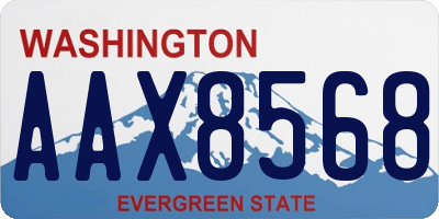 WA license plate AAX8568